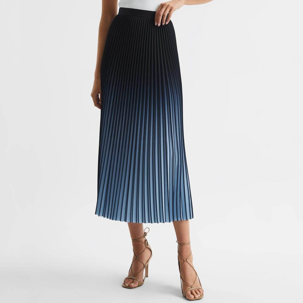 Marlie pleated 2025 midi crepe skirt